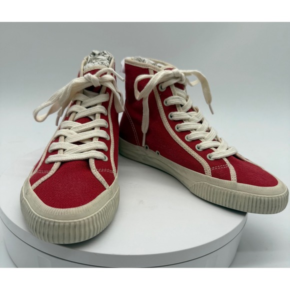 New!‎ Re/Done Women\'s 90\'s High Top Sneakers Red Sz 37 $225
